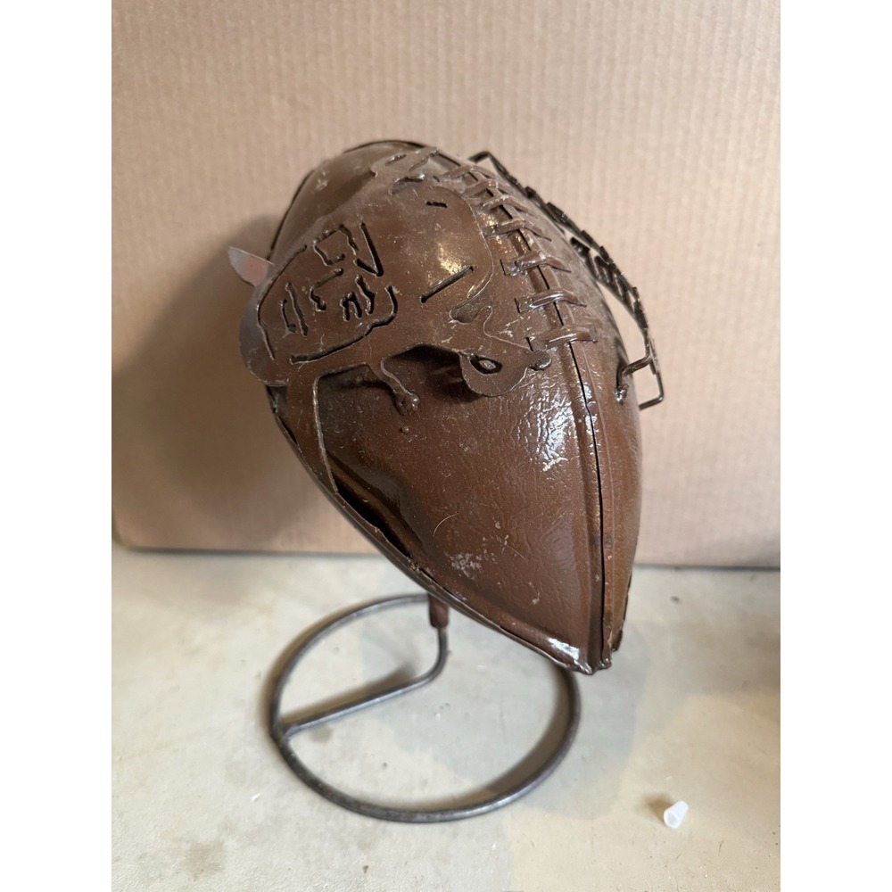 Oakland Raiders Brass‎ Metal Football With Stand Vintage Collectible RARE
